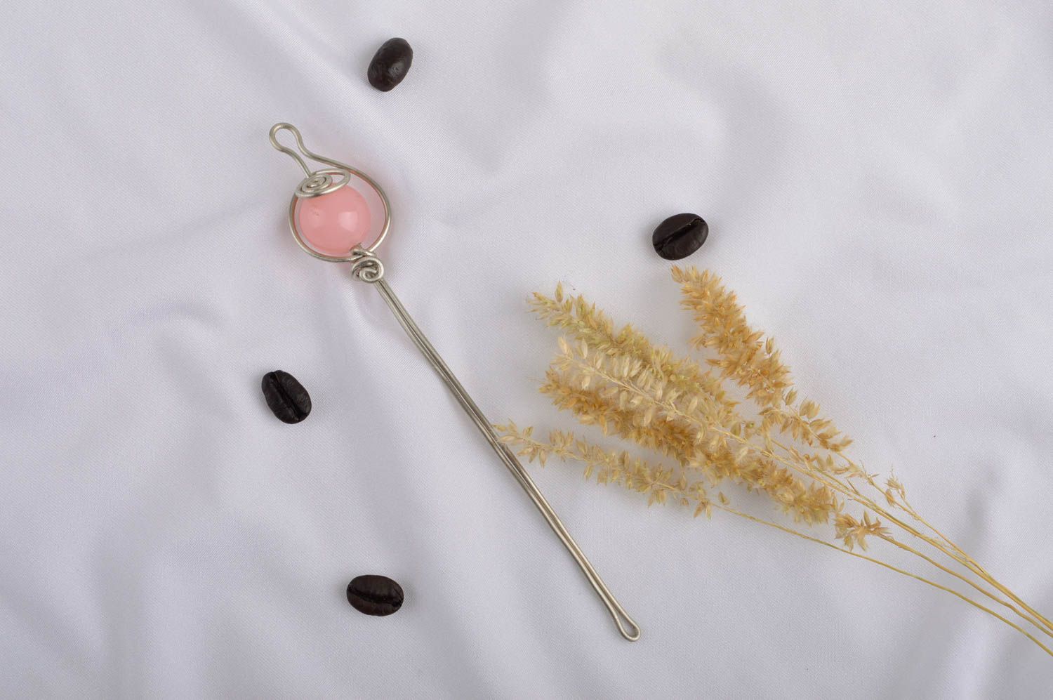 Haar Nadel handmade Schmuck für die Haare rosa Mode Accessoire für Damen foto 1