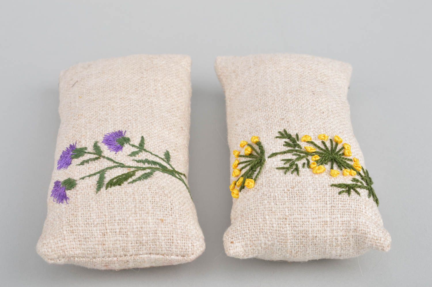 Handmade designer soft interior embroidered sachet pillows with herbs for home photo 5