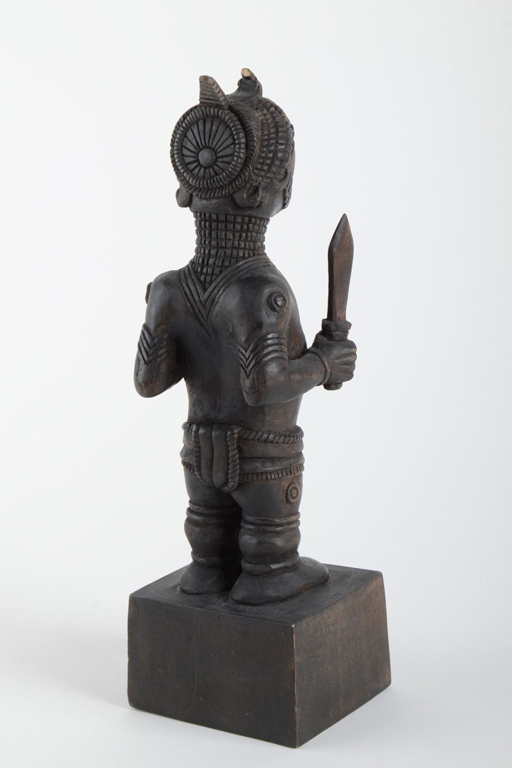 Petite figurine en bois noire teintée faite main originale de style japonais photo 3