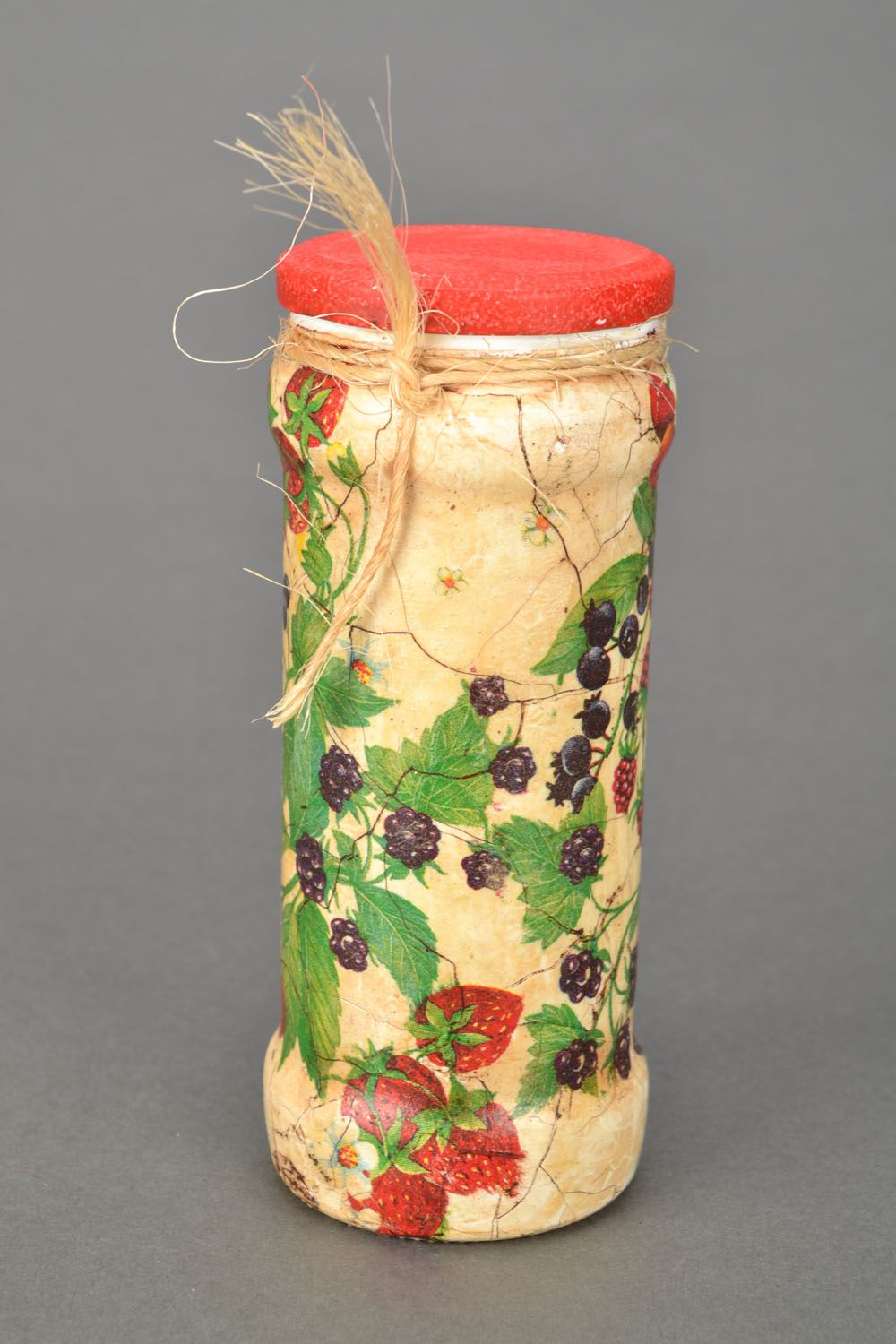 8 oz decorative shape tube jar in yellow color with red lid 0,8 lb photo 1