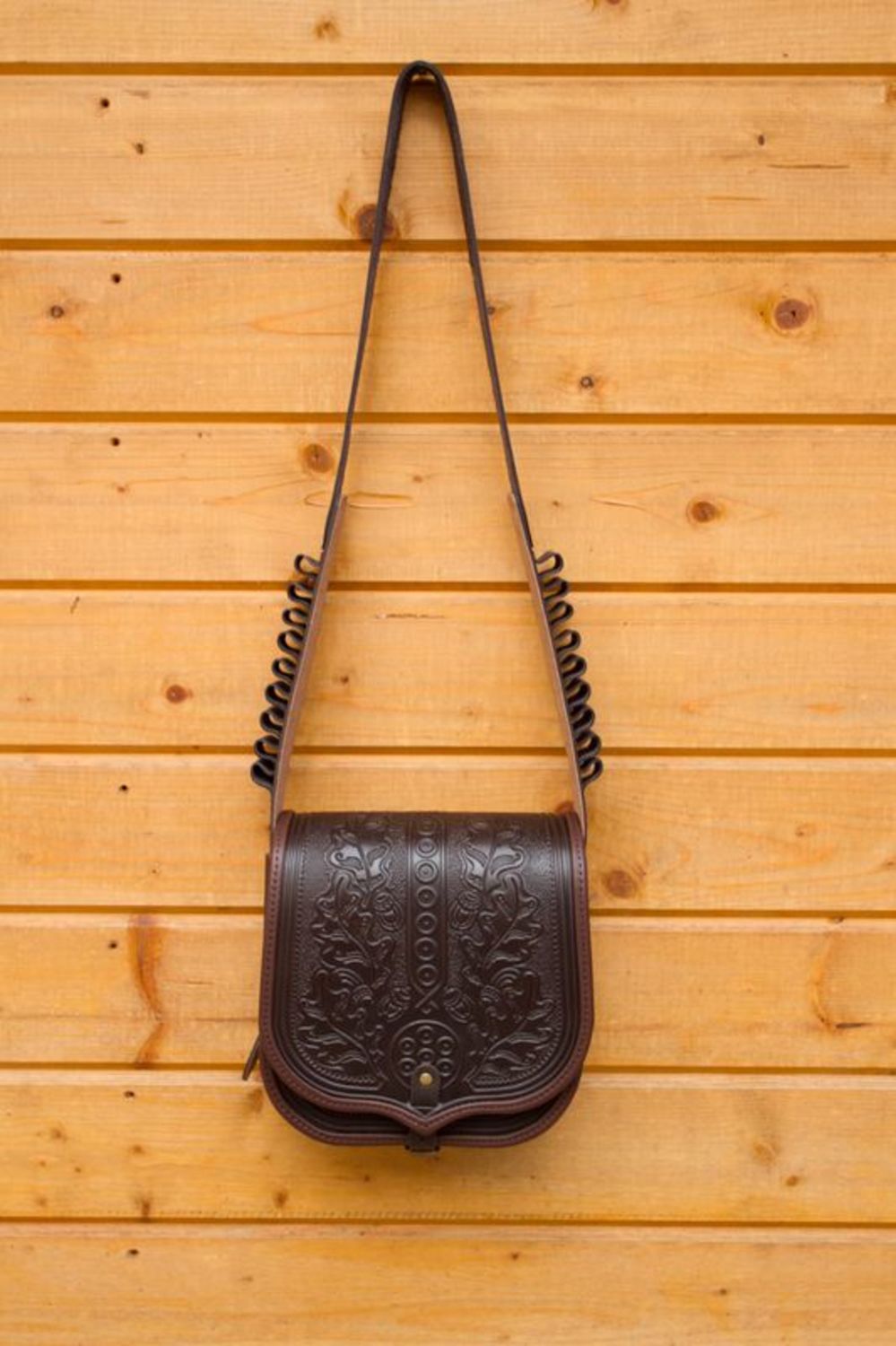 Leather bag with stamping photo 4