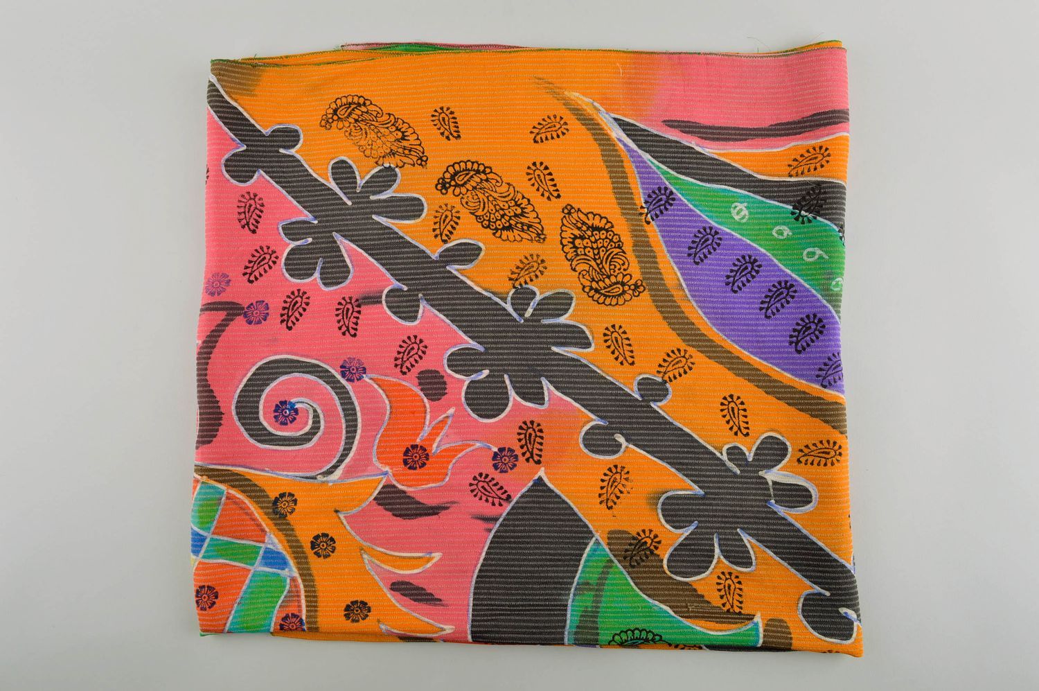 Handmade silk scarf for women designer painted silk scarf gift for girl photo 4
