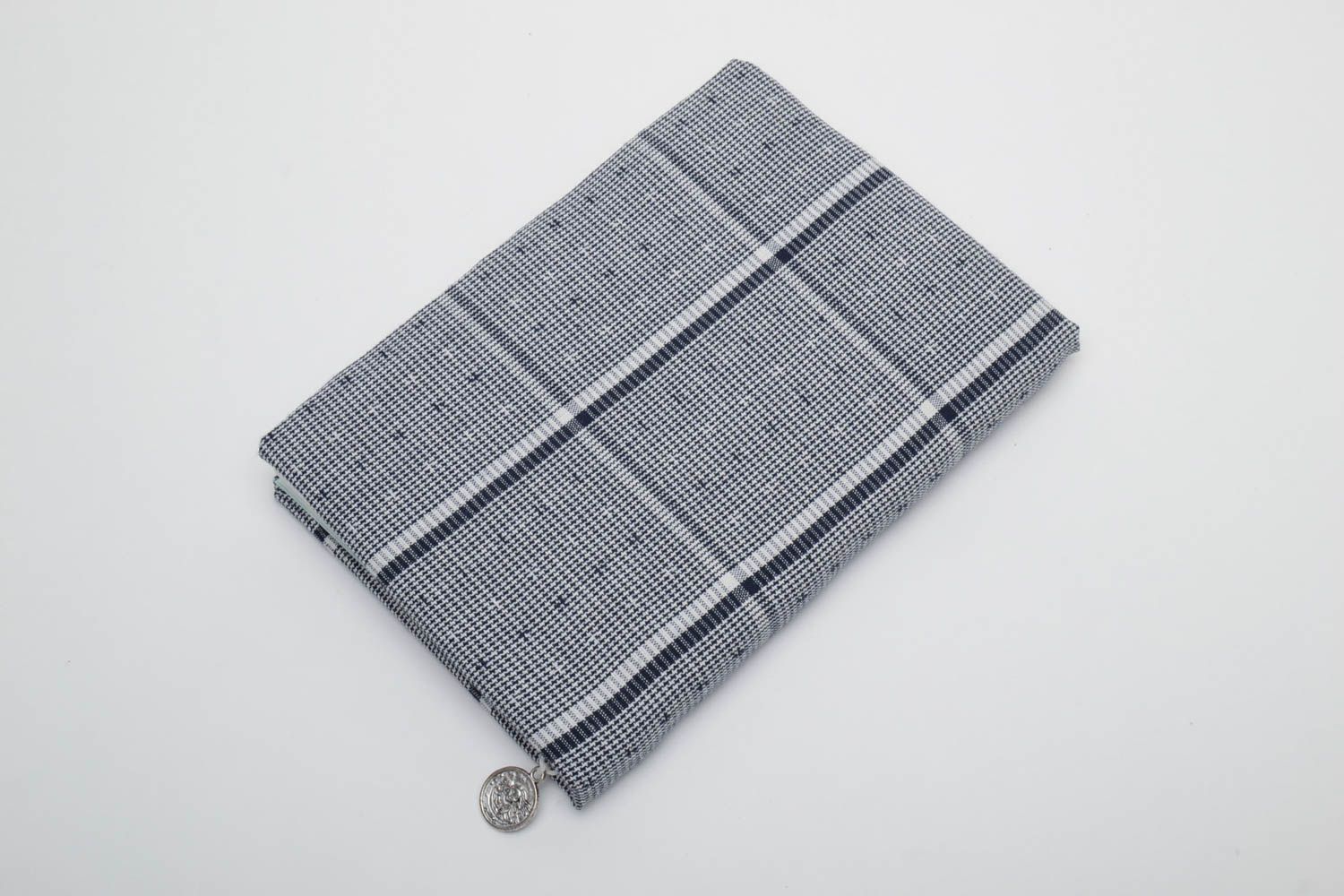 Bloc-notes avec couverture grise en tissu photo 3