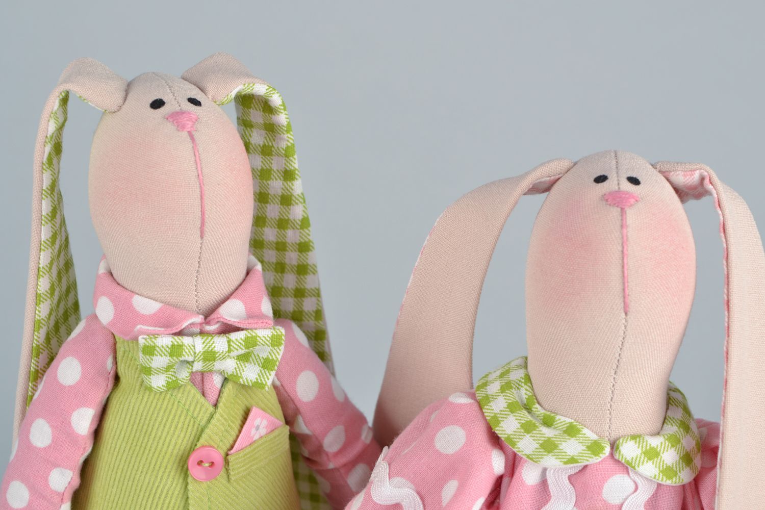 Textile toy couple of hares photo 4