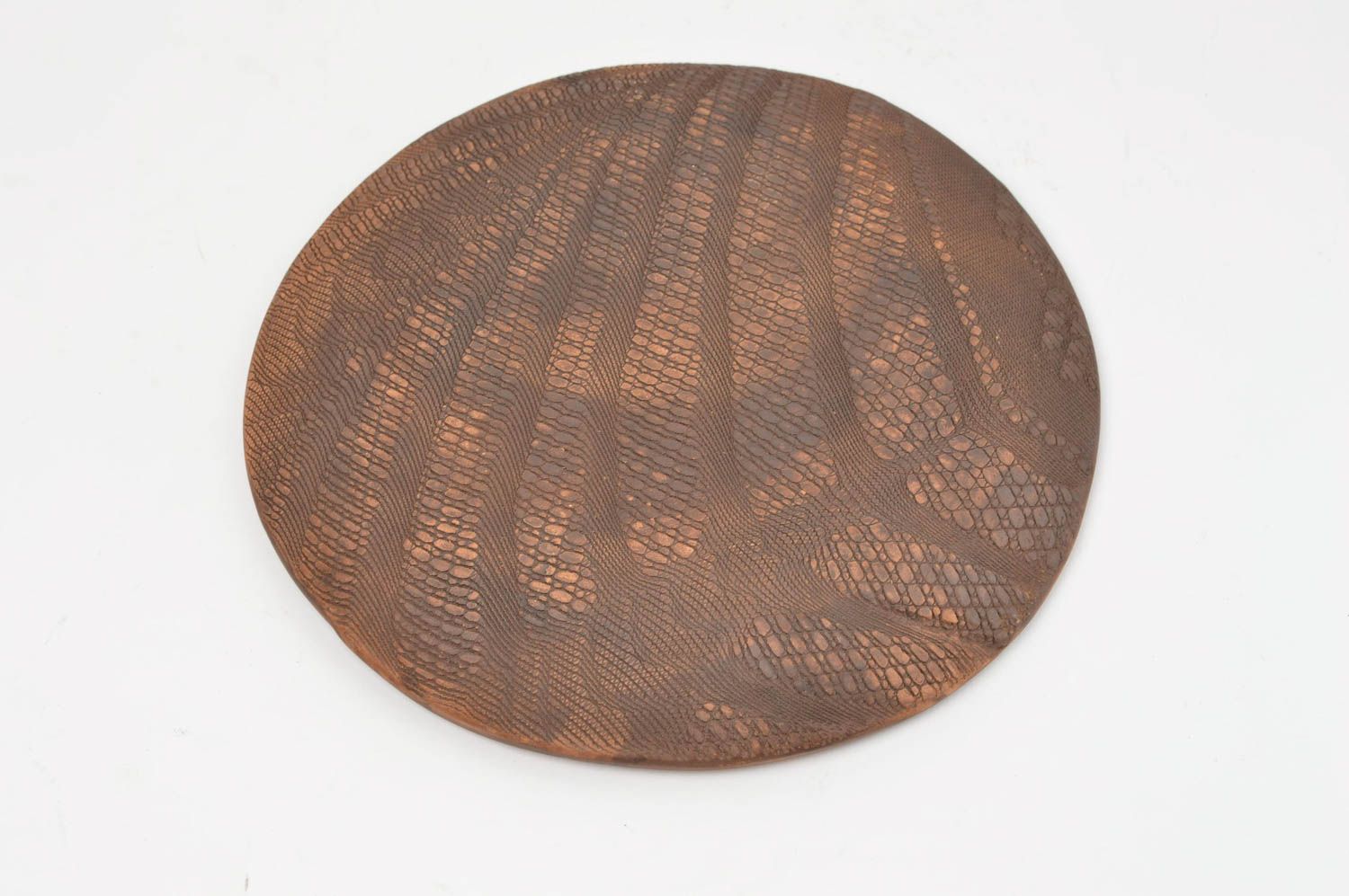 Handmade flat clay plate ceramic dinner plate designer kitchenware gift ideas photo 4