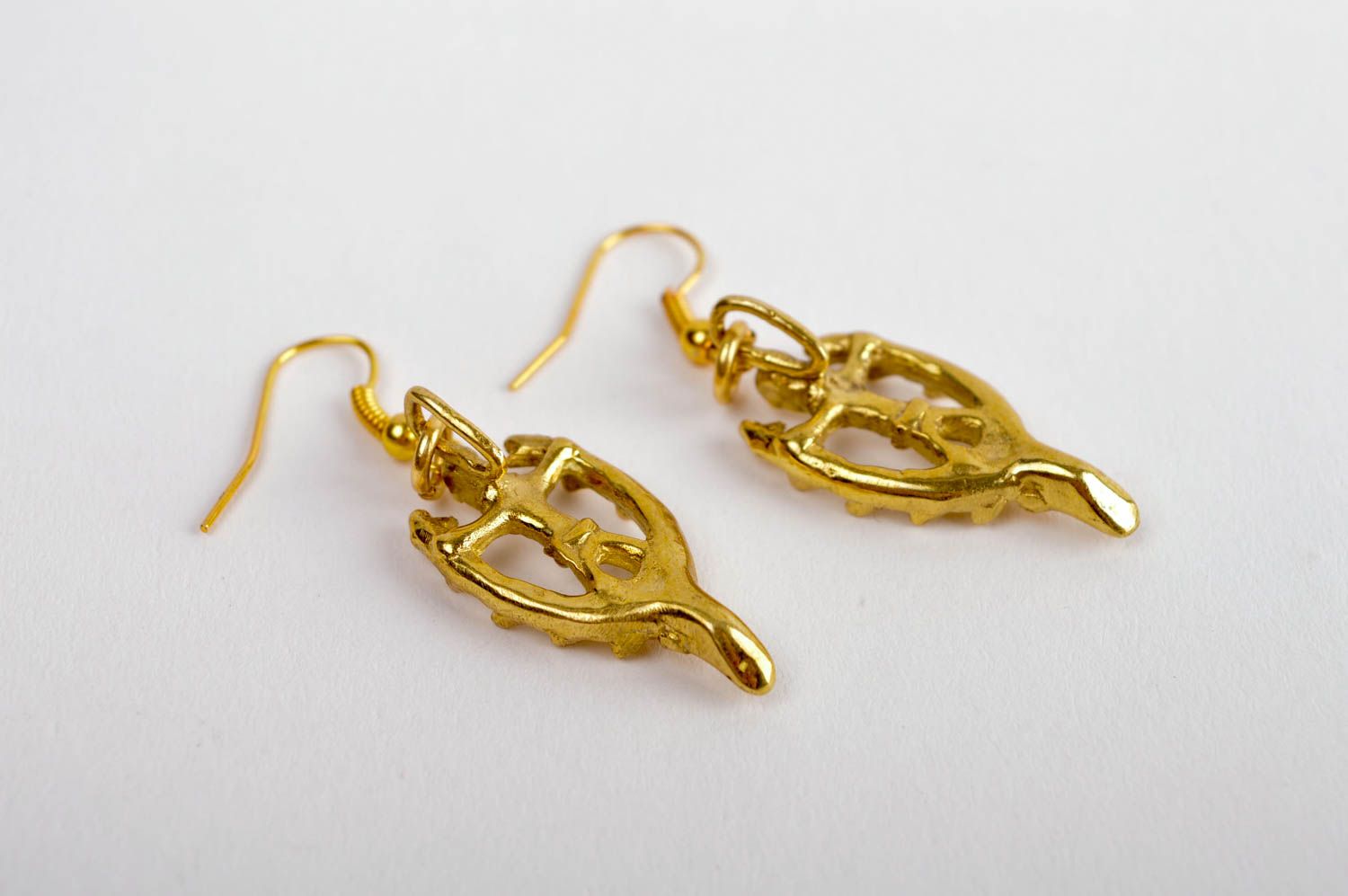 Lange Ohrhänger handmade Metall Schmuck Ohrringe für Damen künstlerisch schön foto 4