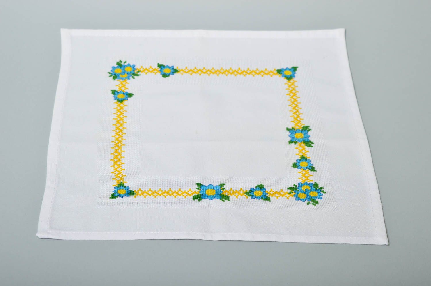 Handmade embroidered napkin stylish linen napkin designer textile for home photo 2