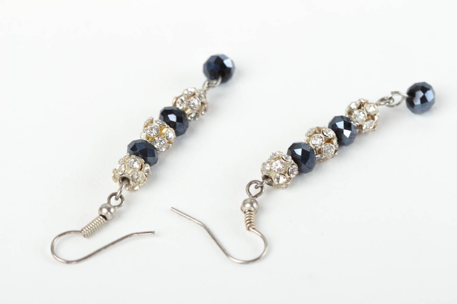 Handmade long beaded earrings crystal earrings fashion accessories for girls photo 4