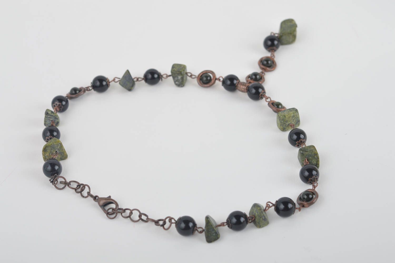 Necklace with natural stones handmade beaded necklace designer jewelry photo 4