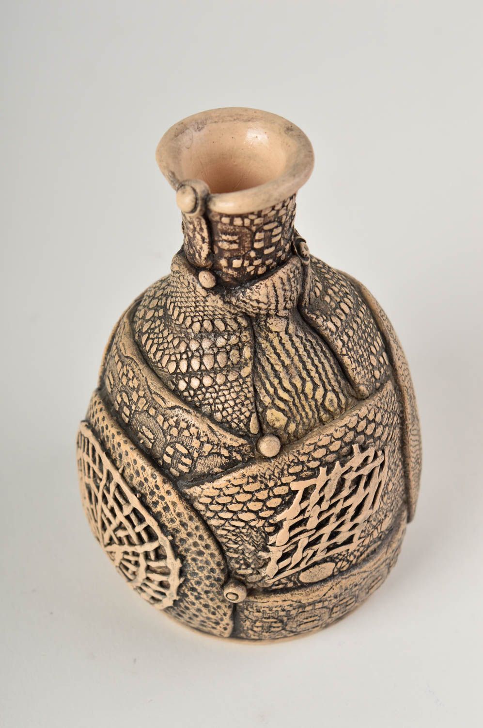 Необычная ваза из глины ручная работа керамическая ваза для цветов красивая ваза фото 3