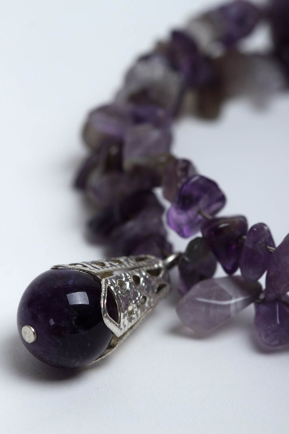 Amethyst bracelet woven designer bracelet fashion jewelry with natural stones photo 3