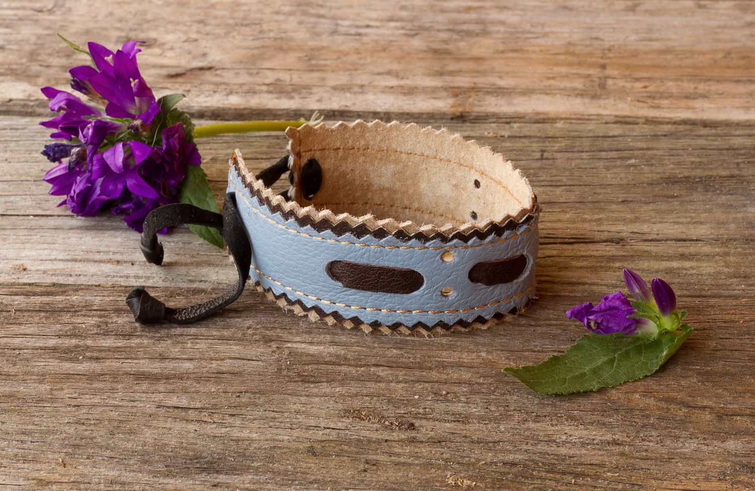 Bracelet made ​​of leather and suede photo 1
