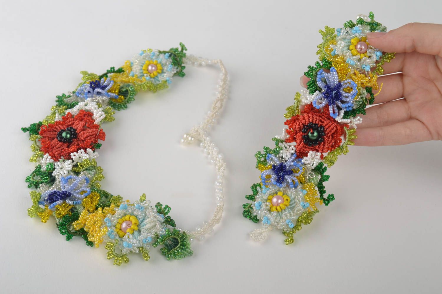 Handmade jewelry set designer necklace and bracelet stylish present for her photo 5