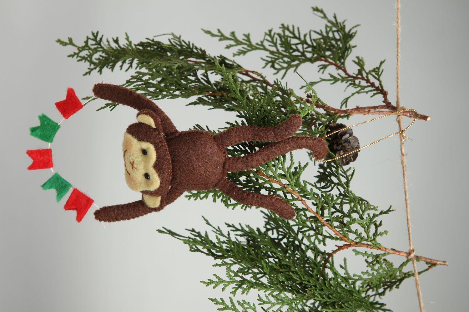 Handmade Affe Tannenbaum Schmuck Deko für Weihnachten Weihnachtsbaum Schmuck  foto 1
