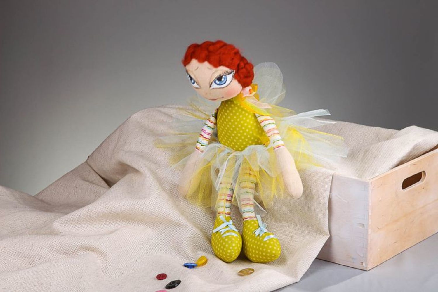 Кукла авторская Фея желтых цветов фото 1