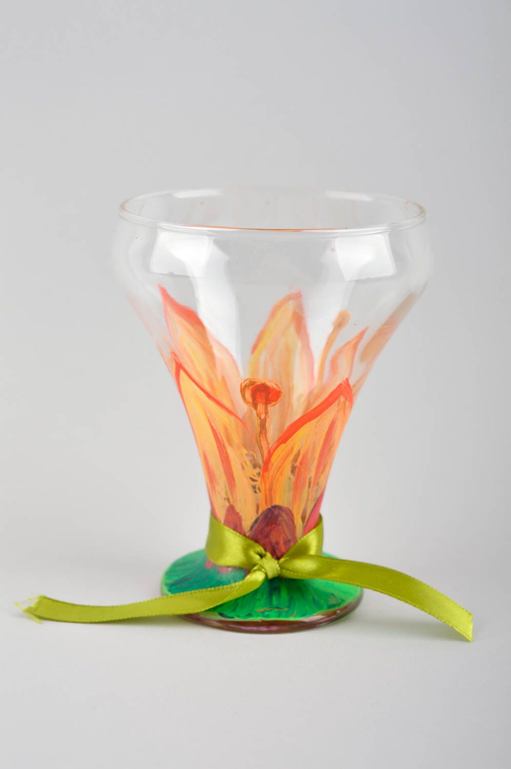 Vaso de cristal artesanal con flor tensilio de cocina menaje del hogar foto 2