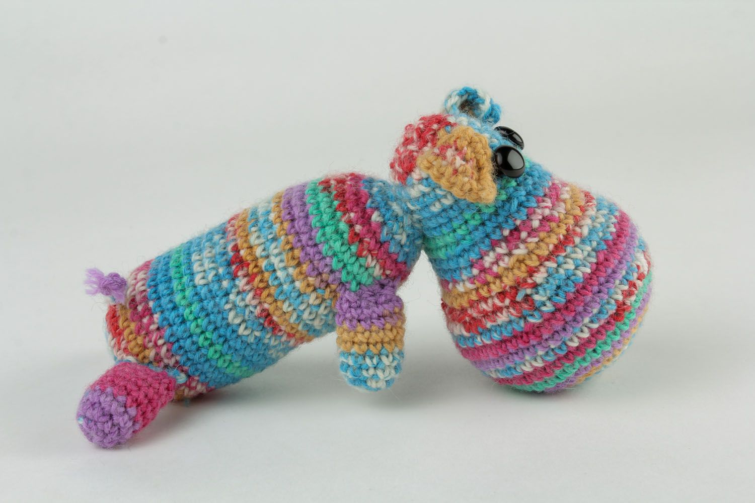 Jouet tricoté hippopotame fait main photo 3