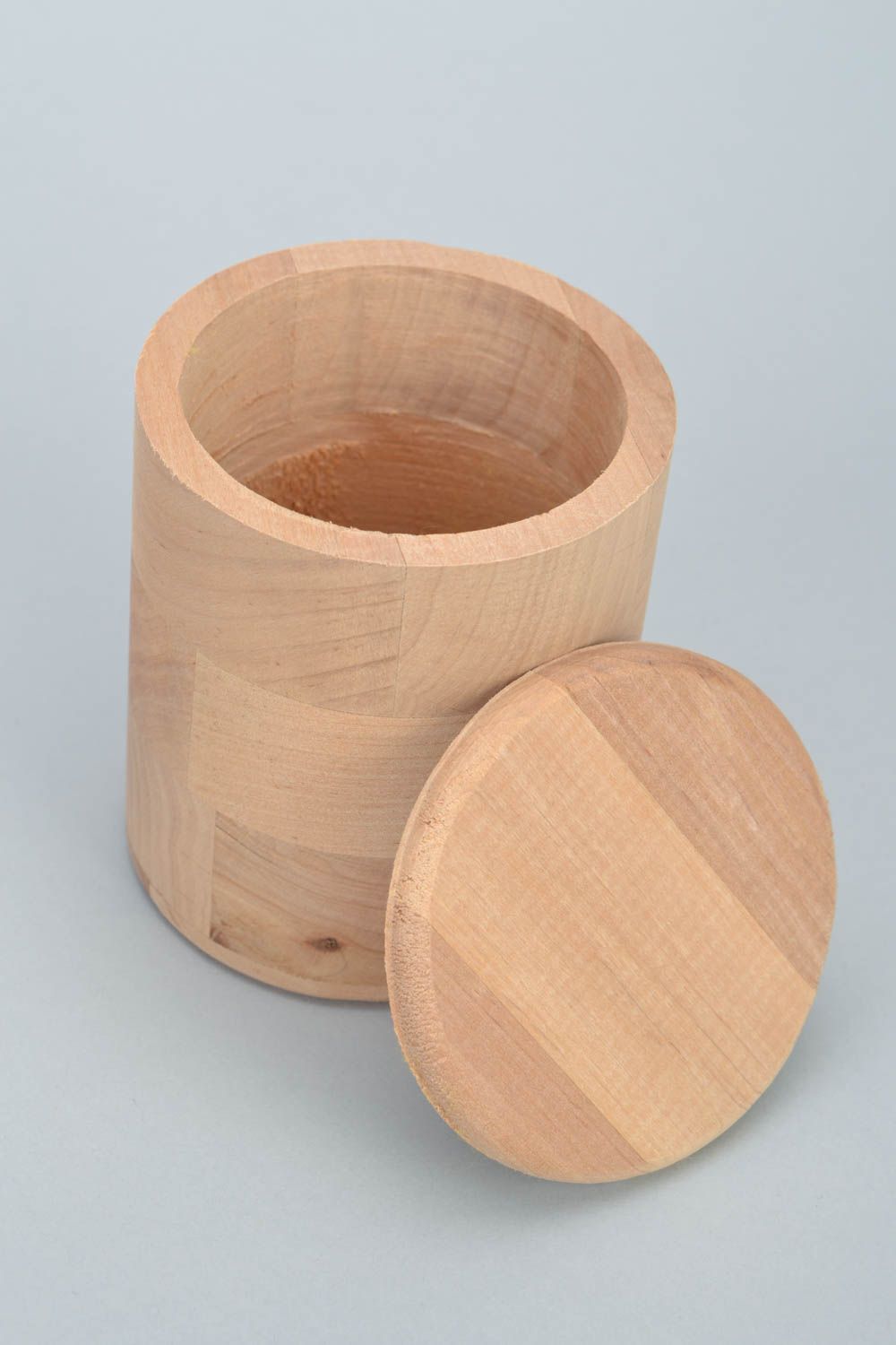 Caja para decorar redonda hecha a mano de madera material para manualidades foto 5