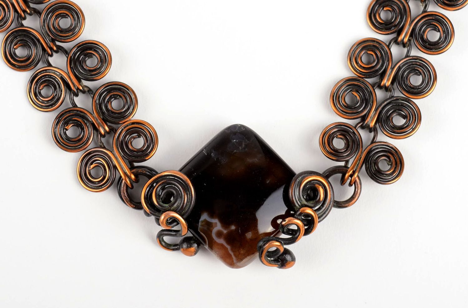 Handmade jewelry copper necklace designer accessory gift ideas metal jewelry photo 2