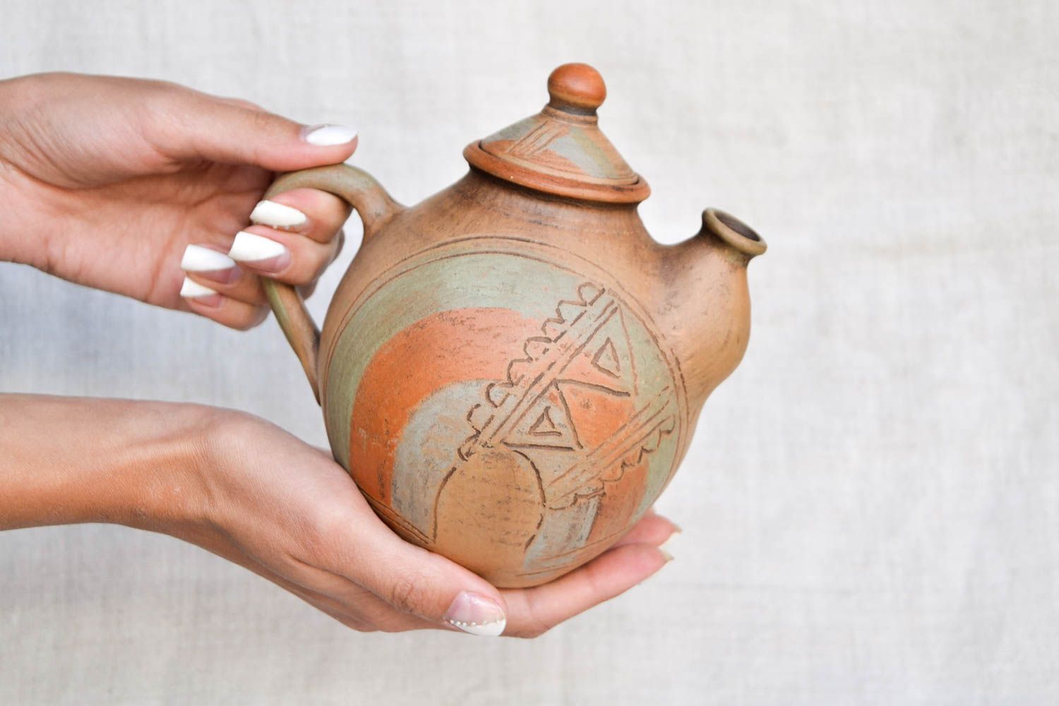 Keramik Teekanne handgemacht Keramik Geschirr interessant Geschenk für Frau foto 2