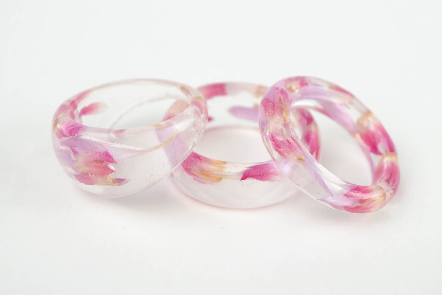 Handmade jewelry rings for women real flower jewelry epoxy resin fashion rings photo 3