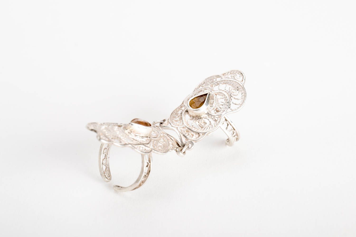 Кольцо из серебра украшение ручной работы женский перстень кольцо с камнями фото 4