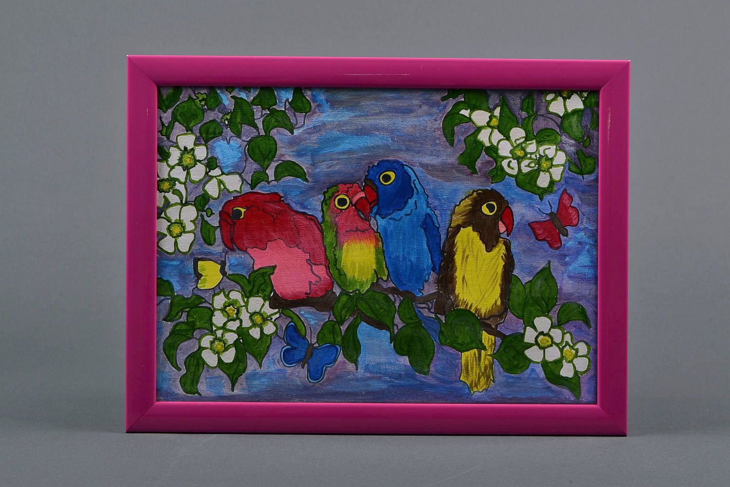 Wandbild mit Vögeln Papageien foto 1