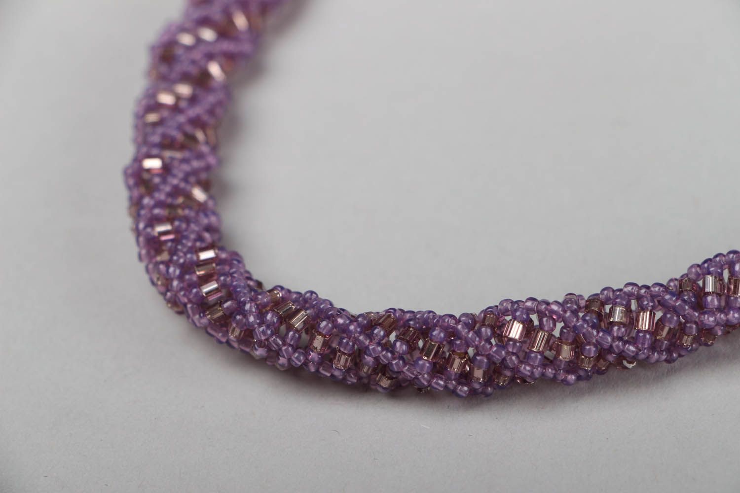 Violet beaded cord necklace photo 3