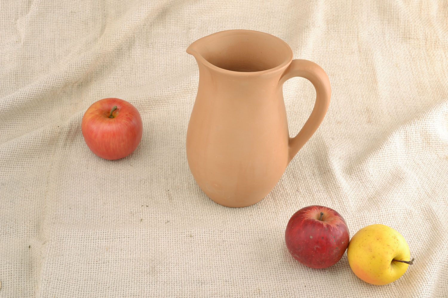 60 oz handmade ceramic water pitcher with handle and no lid in classic shape 2,2 lb photo 5