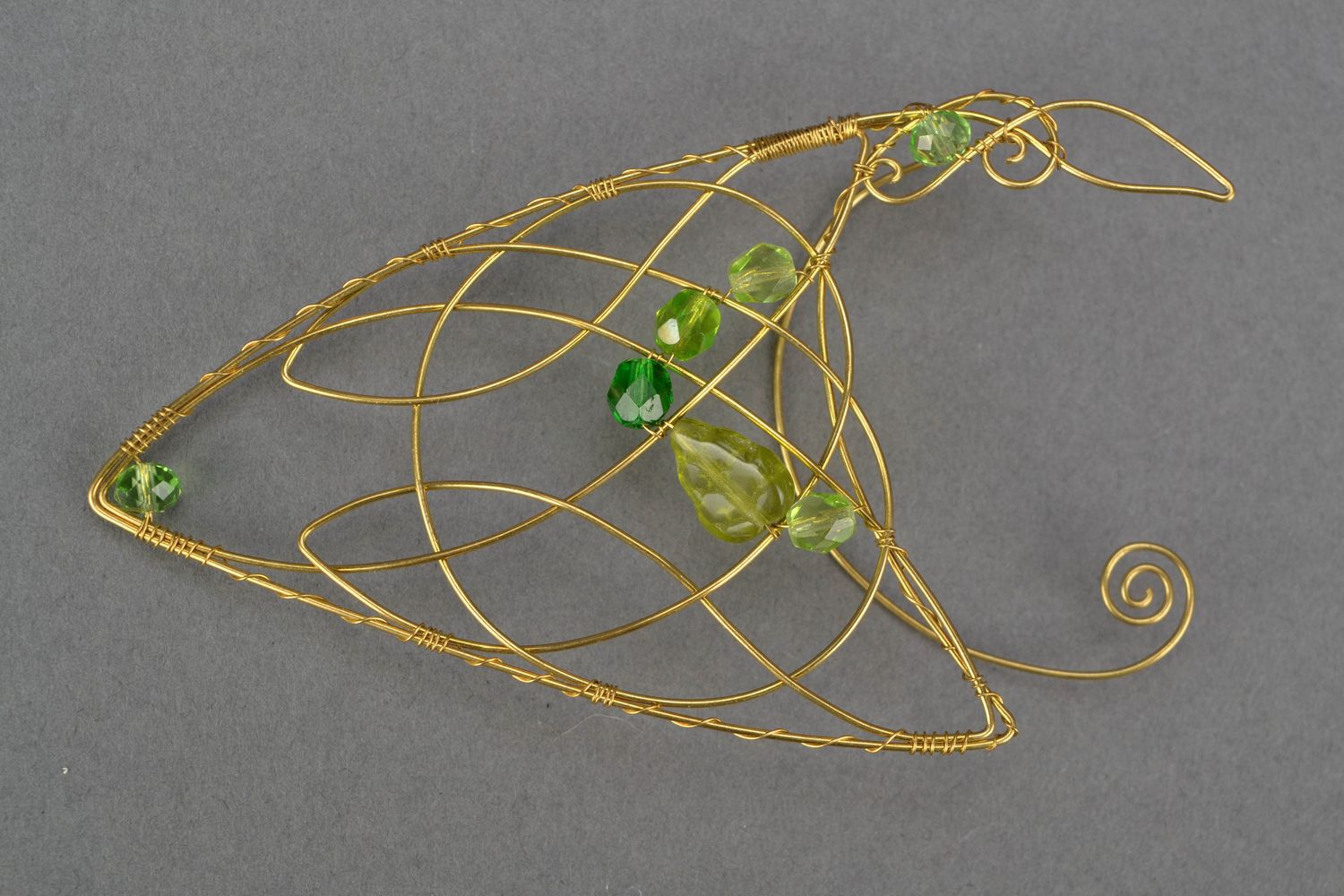 Handmade wire ear cuffs with crystal Elf photo 4