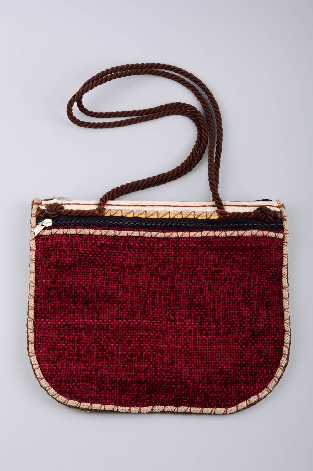 Handmade shoulder bag designer purse tarpaulin fabric stylish accessory photo 2