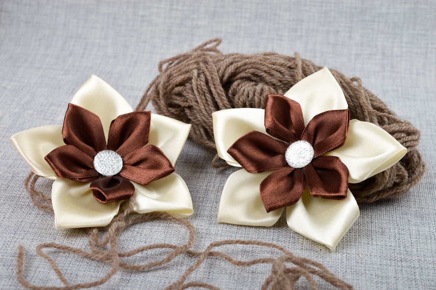 Handmade flower scrunchie hair tie for kids hair scrunchie small gifts photo 1