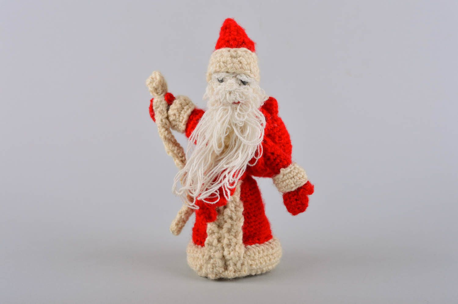 Peluche père Noël Jouet fait main tricoté au crochet Cadeau pour enfant photo 2