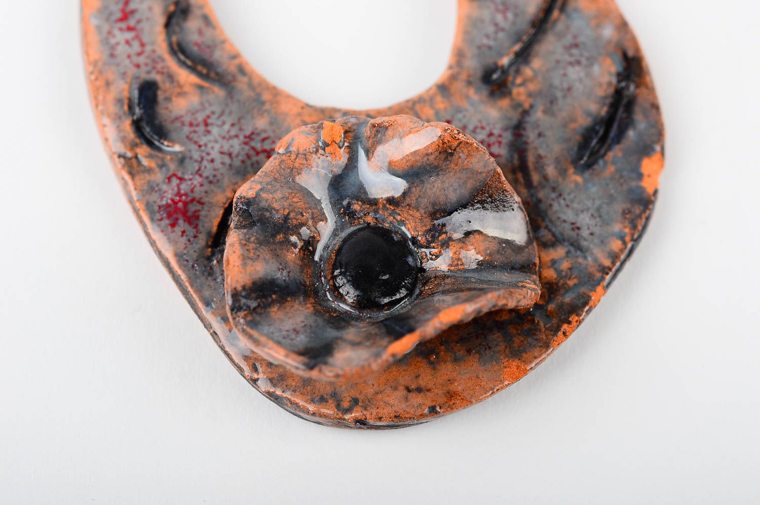 Симпатичный кулон ручной работы керамическое украшение подвеска на шею фото 4