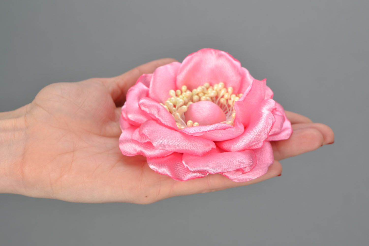 Flower brooch pin Pink Flower photo 2