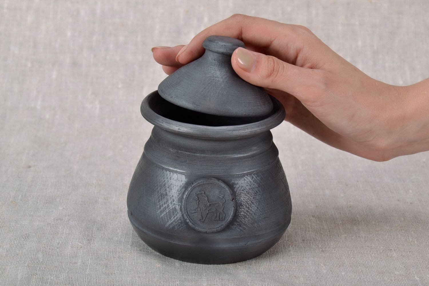 Azucarera cerámica hecha a mano foto 5