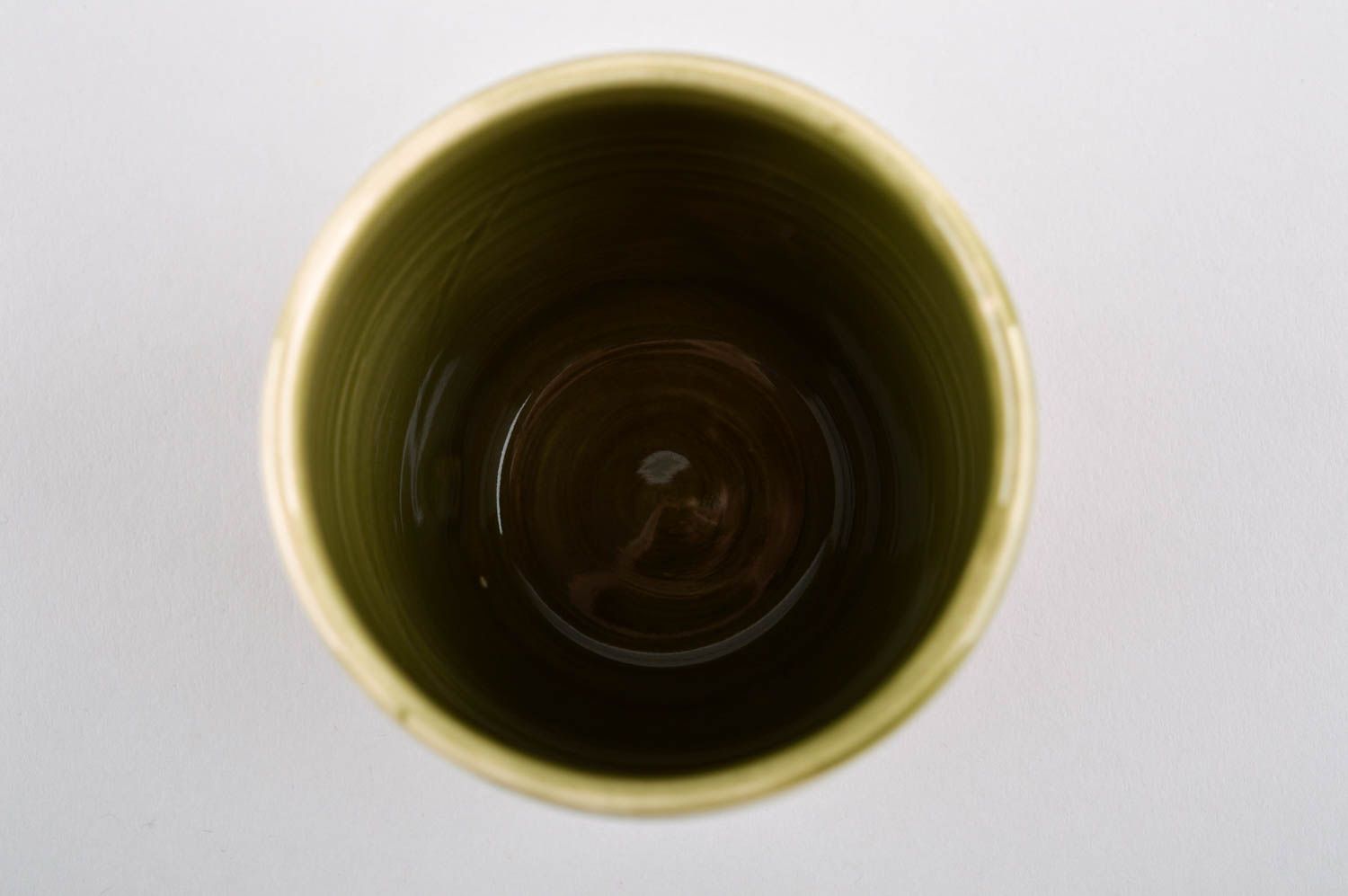 Handmade Keramik Tasse schöne Teetasse buntes Geschirr aus Ton grün rosa foto 4