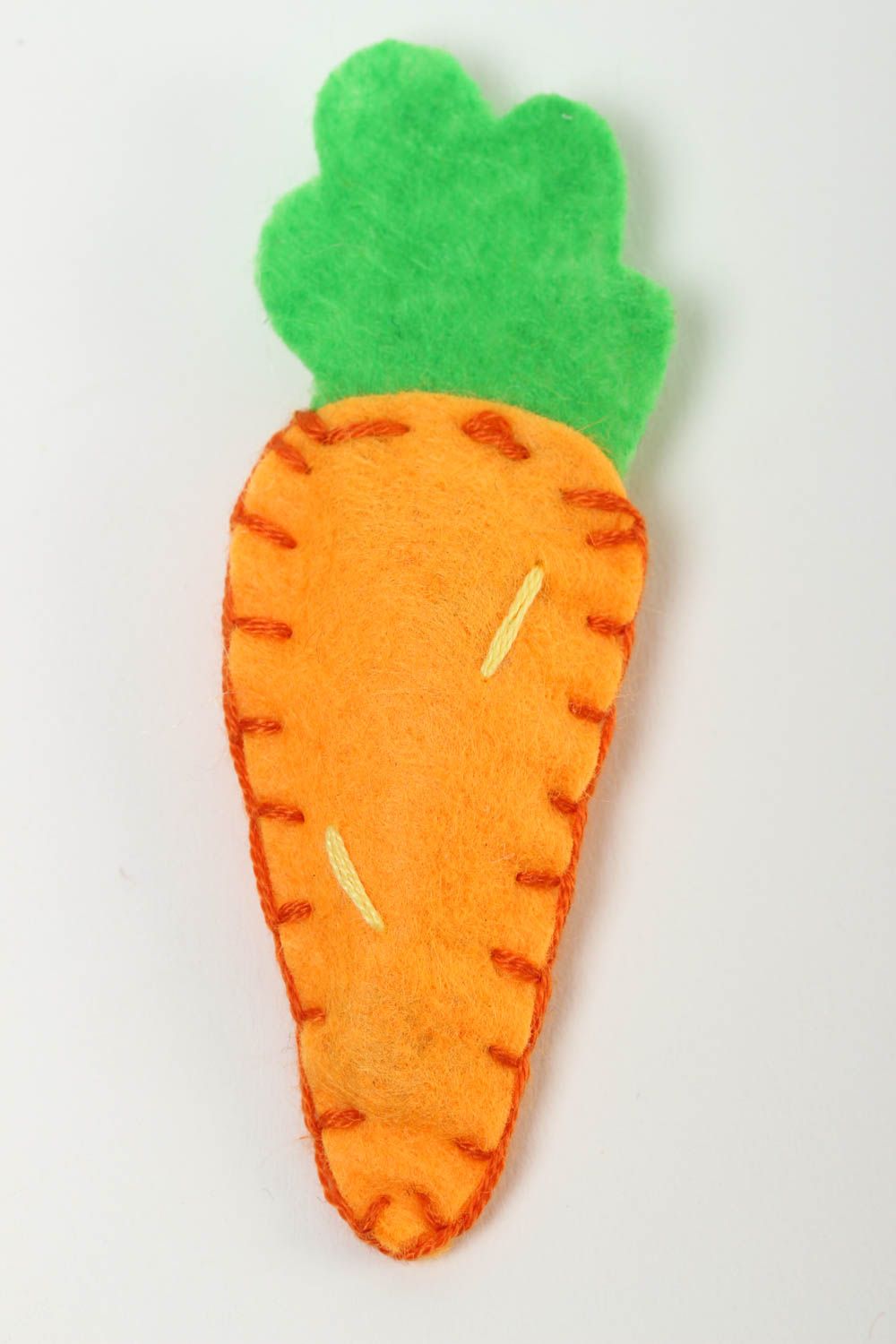 Магнит на холодильник ручной работы магнит из фетра морковка декор для дома фото 4