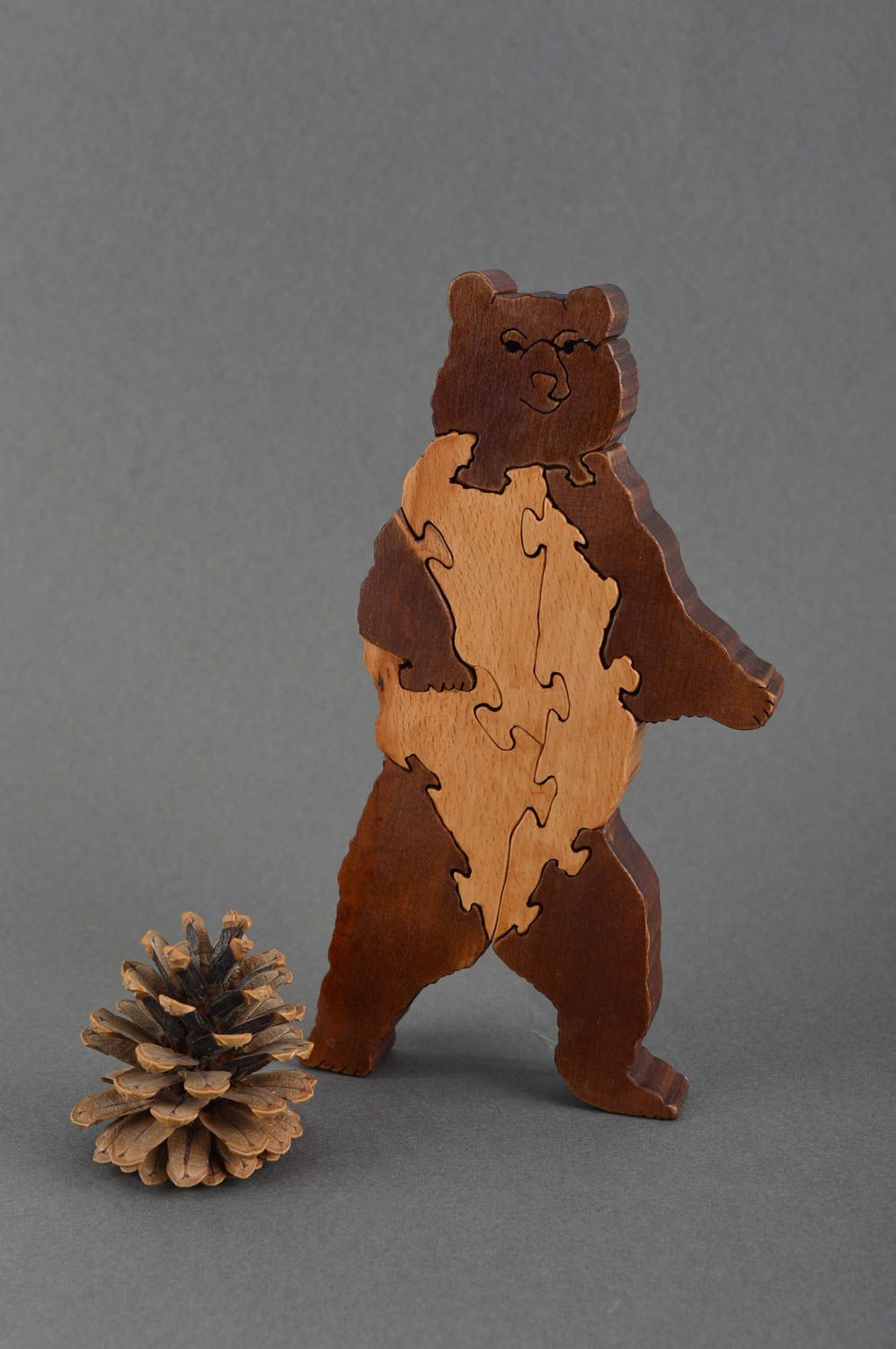 Puzzle ours fait main Puzzle bois Jouet éveil design original pour enfant photo 1
