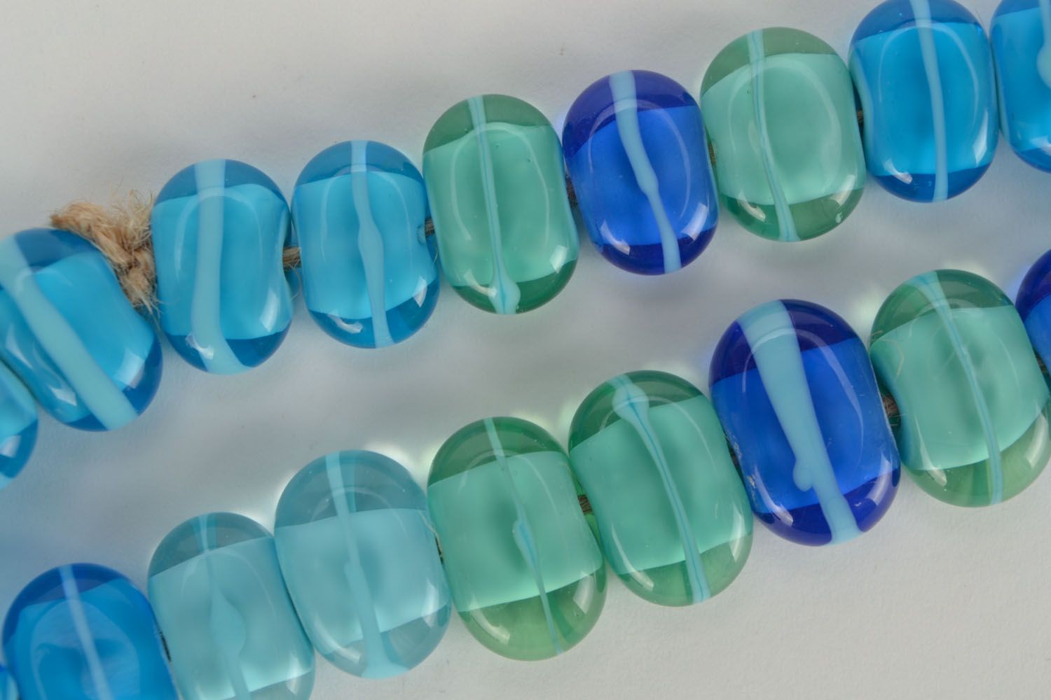 Glass beads in blue color palette photo 3