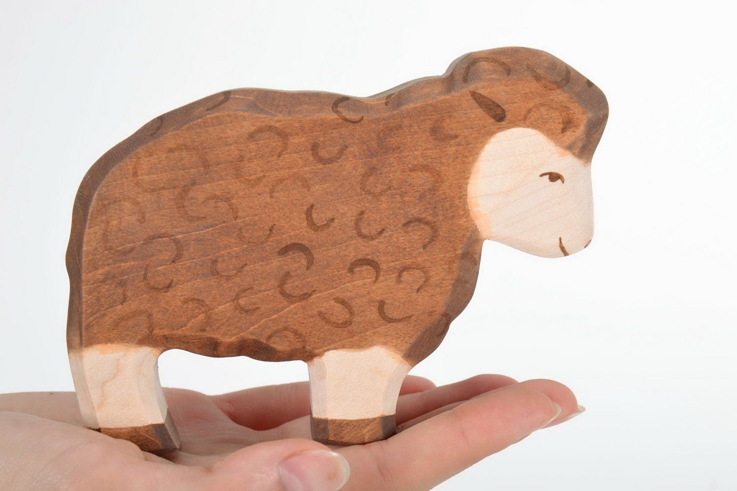 Figurine cut out from wood Lamb photo 3