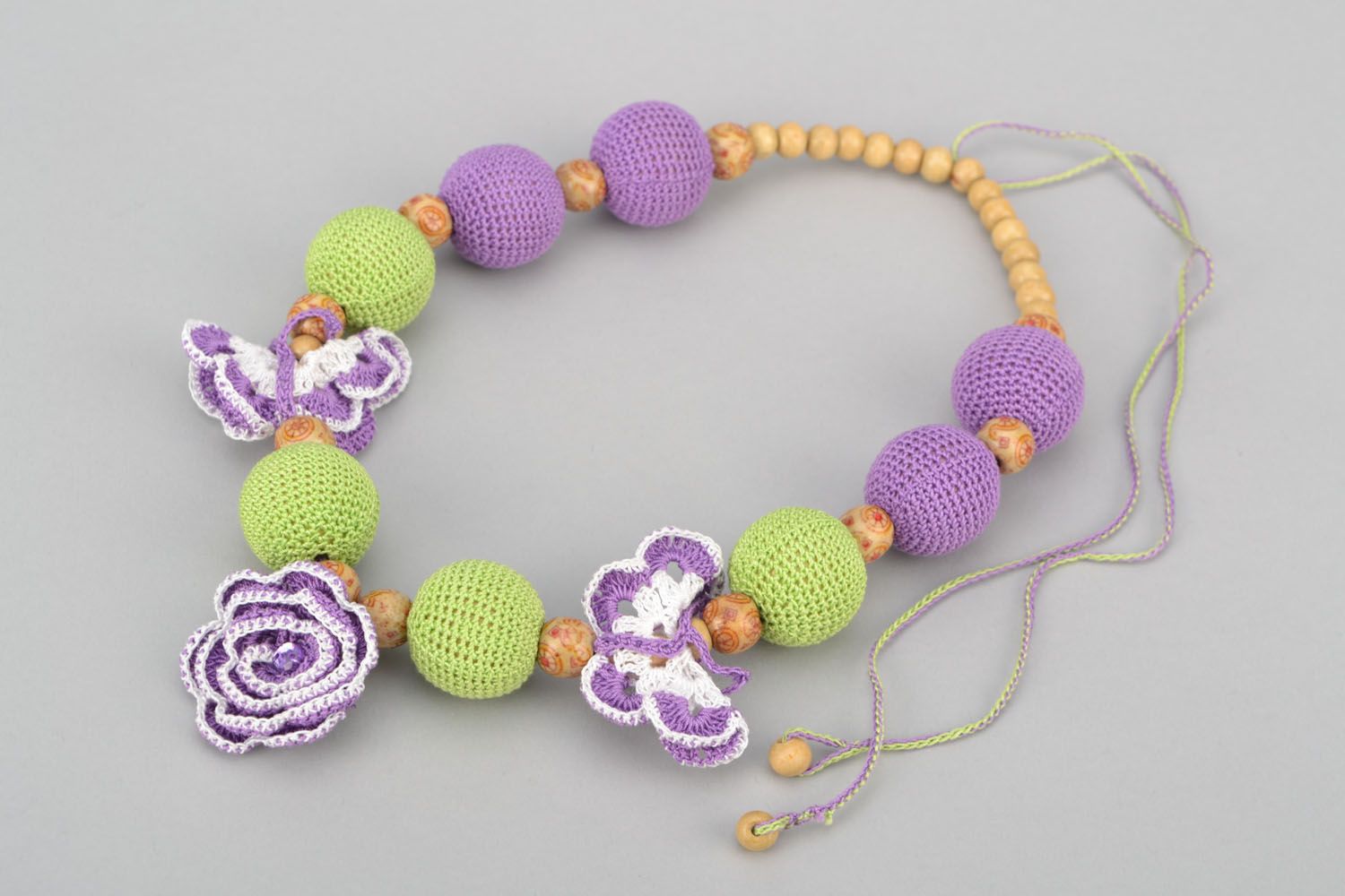 Stillen Halskette aus Textil Schmetterlinge foto 1