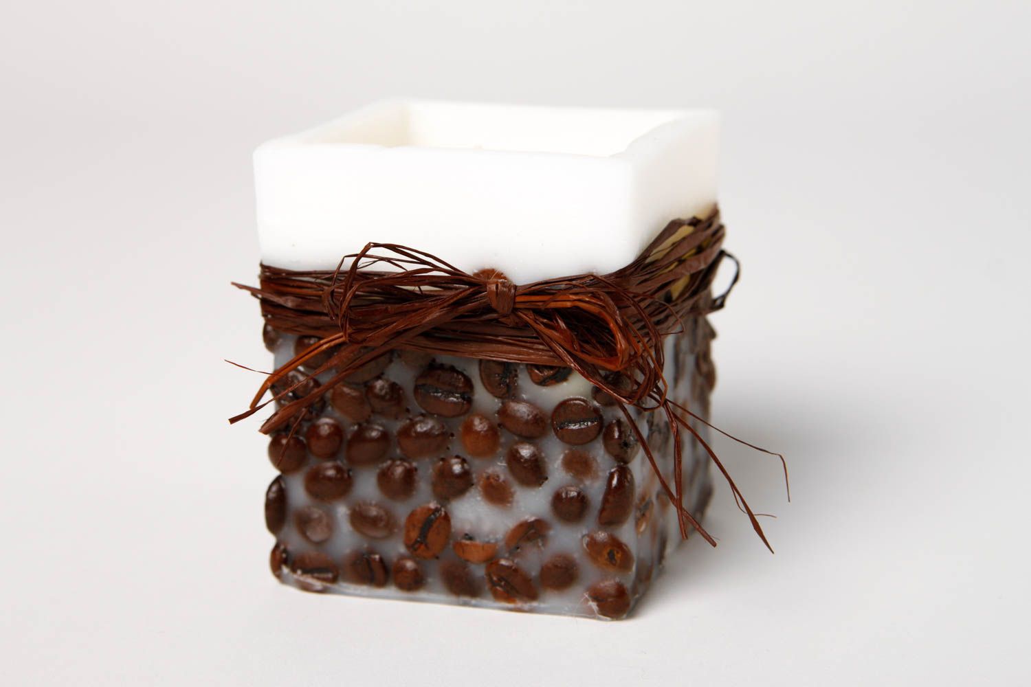 Handmade Designer Kerze mit Kaffeebohnen dekorative Kerze aus Paraffin Haus Deko foto 3