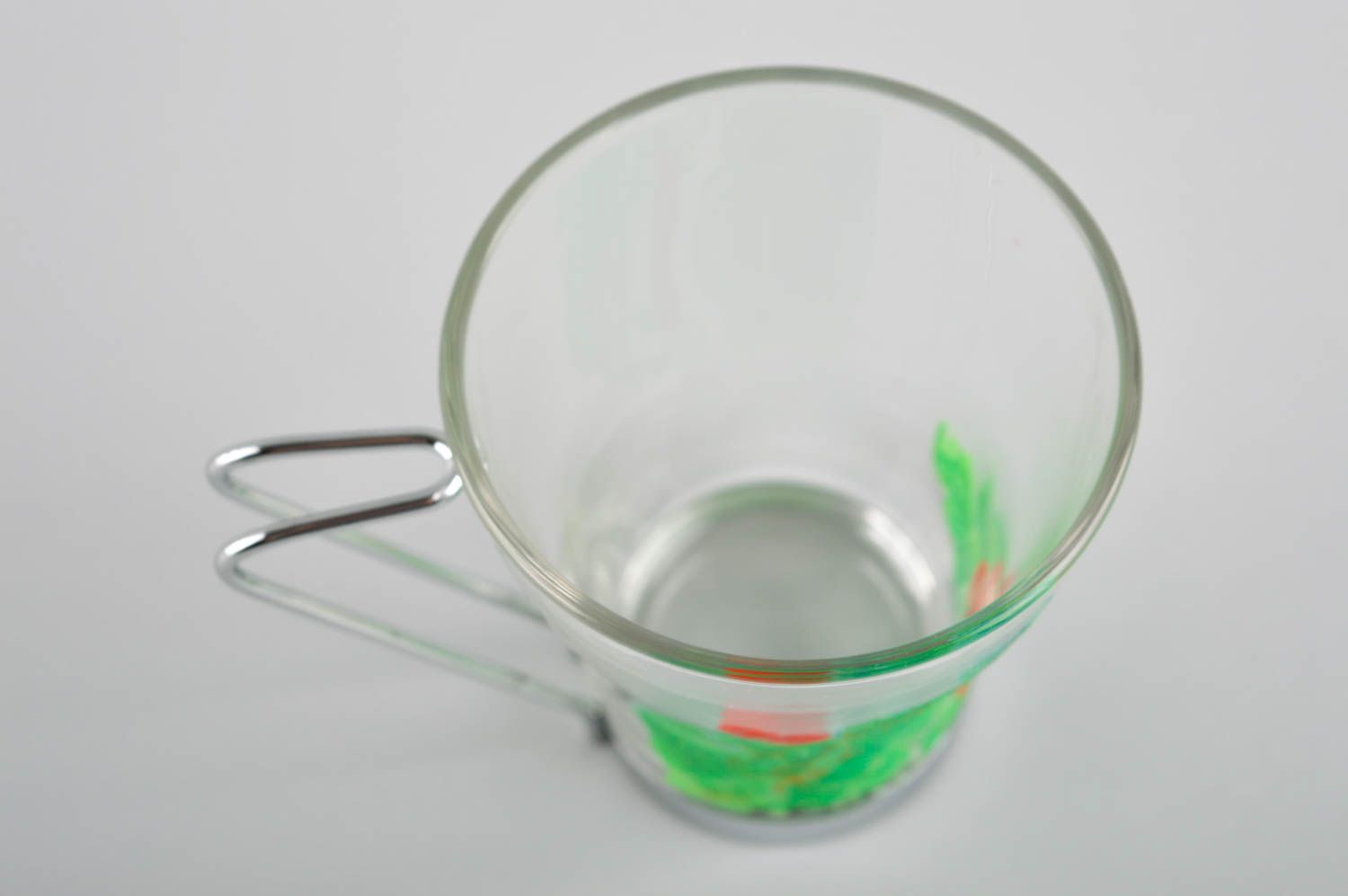 Стеклянная чашка ручной работы кружка для чая с росписью чайная чашка 200 мл фото 4