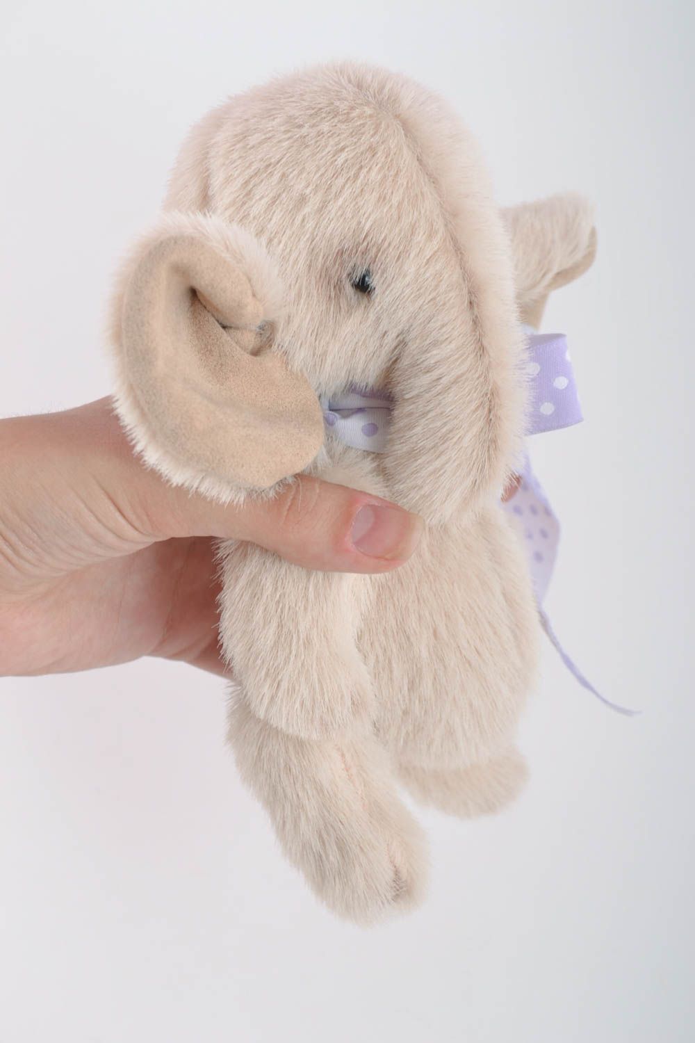 Peluche éléphant Jouet pour enfant fait main fausse fourrure Cadeau original photo 5