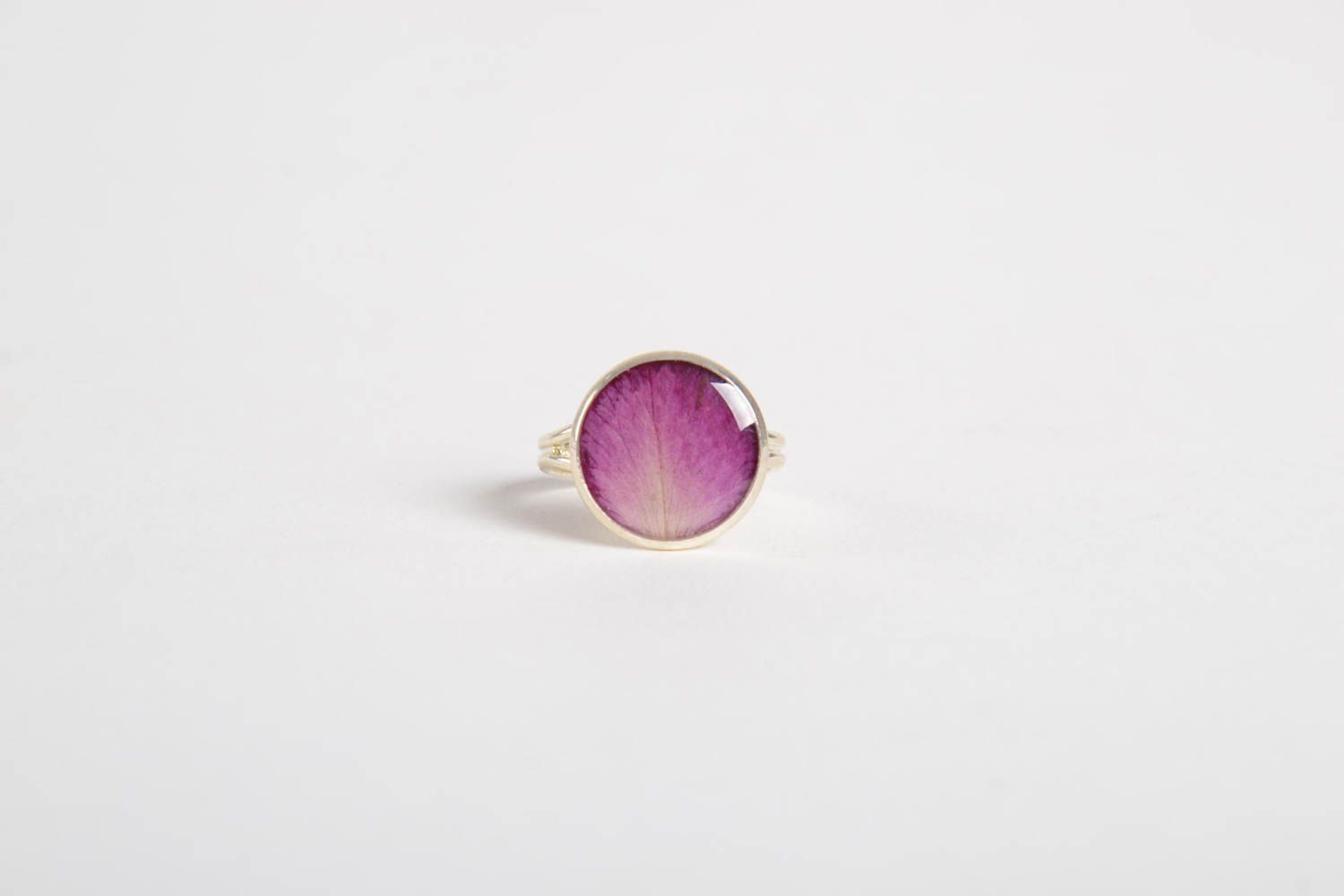 Кольцо ручной работы кольцо из эпоксидной смолы модное кольцо с лепестком розы фото 5