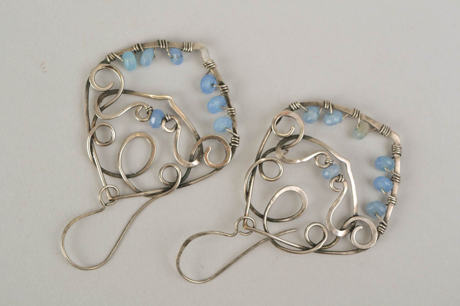 Beautiful lacy metal earrings photo 3