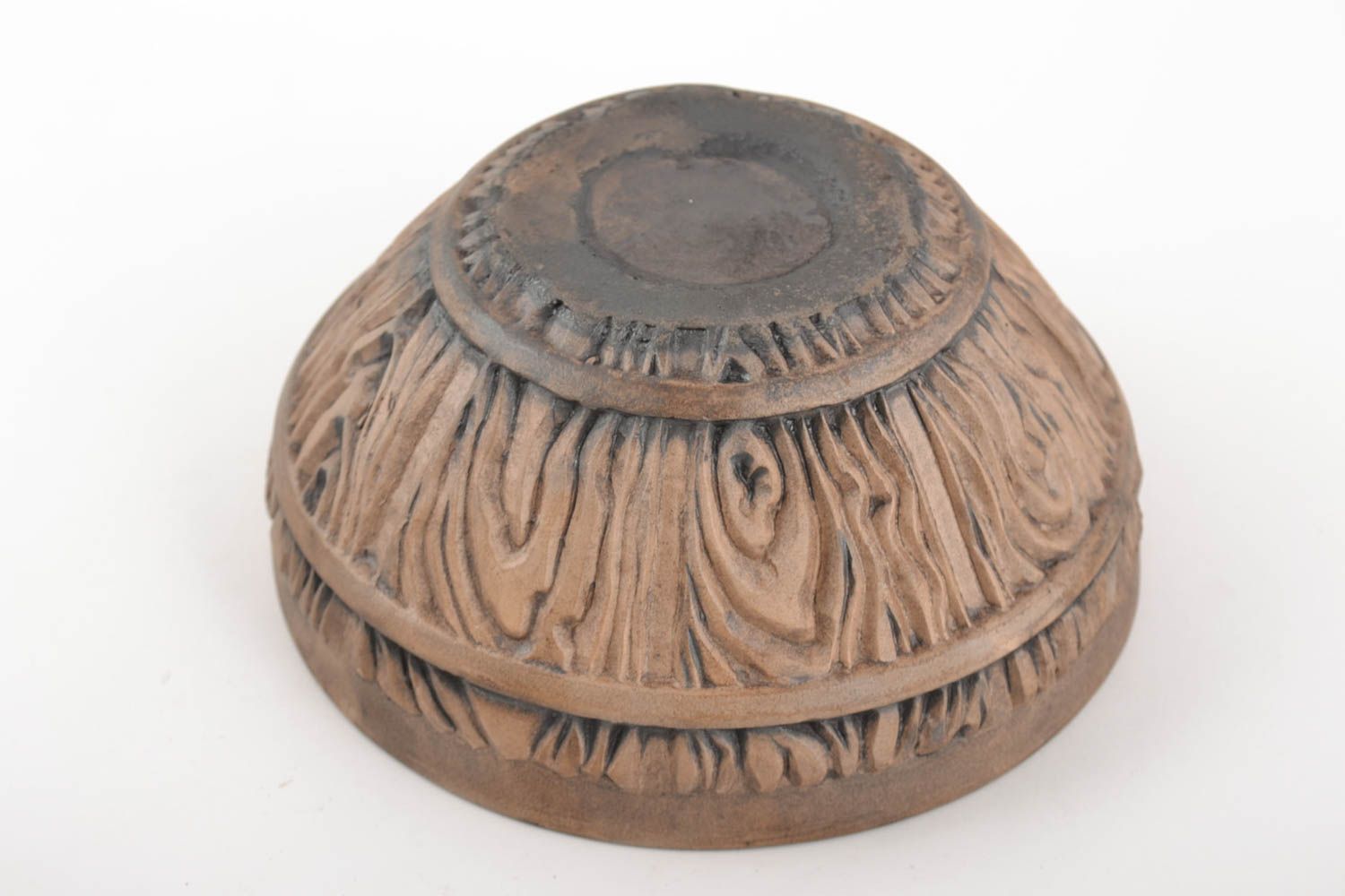 Handgemachte originelle schöne tiefe Schale aus Ton Keramik Geschirr für Küche foto 3