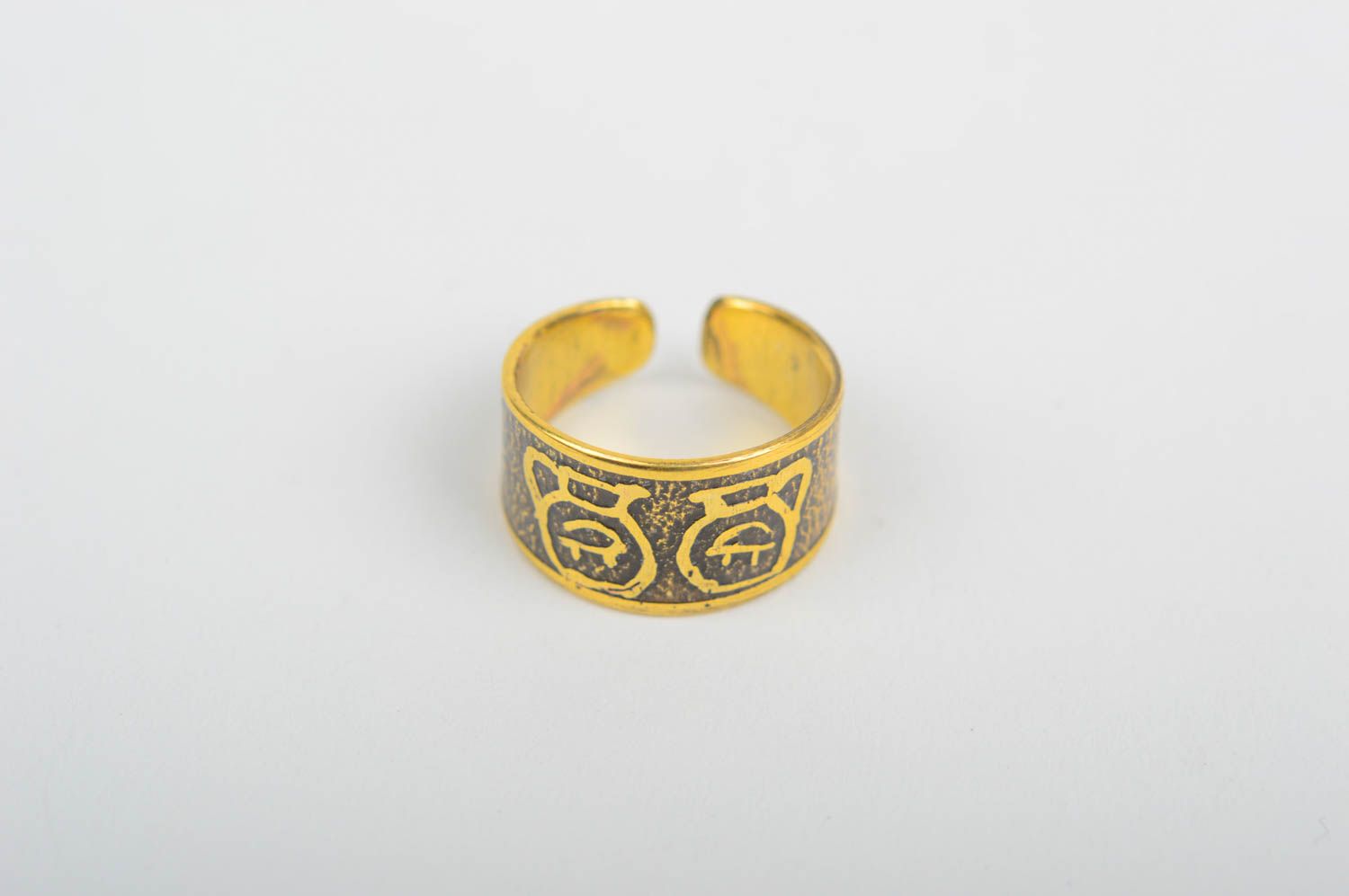 Кольцо ручной работы оригинальное кольцо из латуни украшение из металла Кувшины фото 2