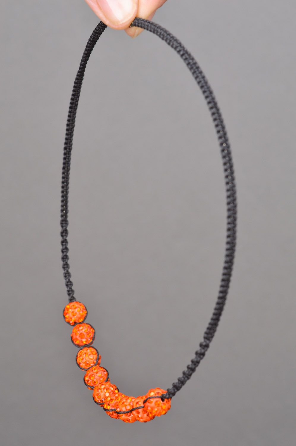 Beautiful handmade thin memory wire necklace with beads photo 3